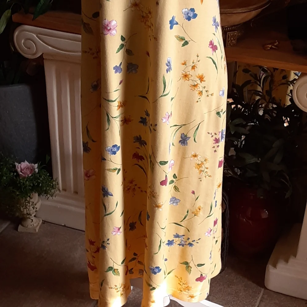 Coldwater Creek made in USA Floral Cotton Petite Medium Maxi Dress - Picture 6 of 8